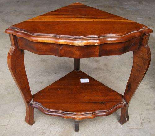 Vintage Imbuia 2 Tier Corner Side Table