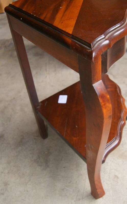 Vintage Imbuia 2 Tier Corner Side Table