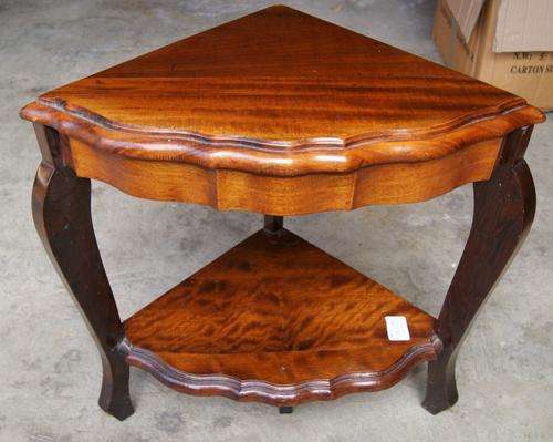 Vintage Imbuia 2 Tier Corner Side Table