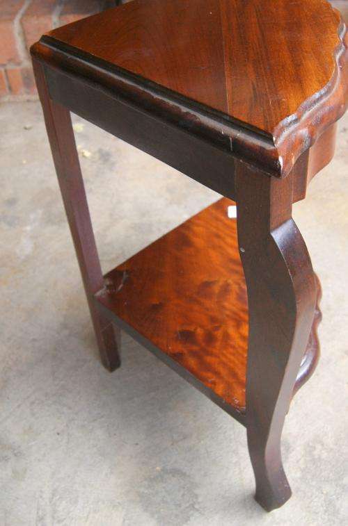 Vintage Imbuia 2 Tier Corner Side Table