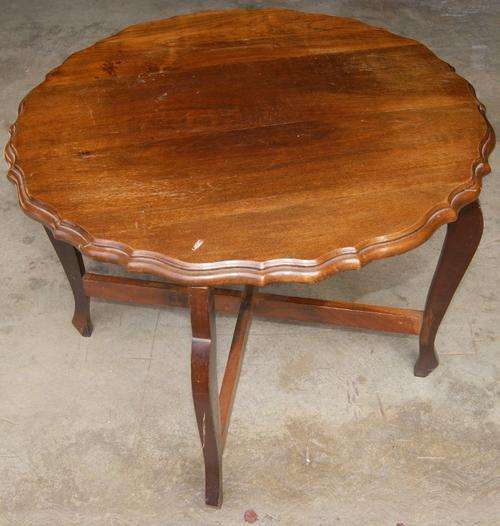 Vintage Imbuia Linen Fold Round Table - REDUCED!!