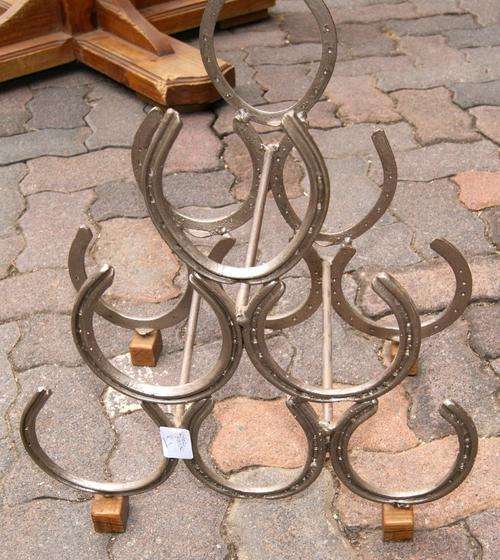 Vintage 26 Bottle Horse Shoe Wine Rack