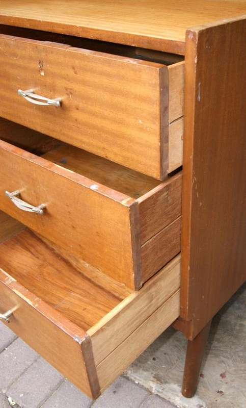 Vintage 1970's Veneer 3 Drawer Desk