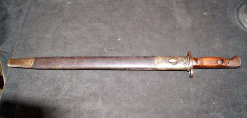 British Pattern 1907 Lee Enfield Sword Bayonet " SAP " Issued... Manufactured by Sanderson