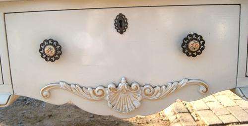 Vintage 1950's White 3 Drawer Entrance Hall Table/Dresser