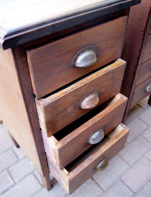 Mixed Wood 4 Drawer Pedestals - Pair