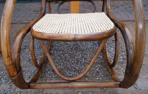 Vintage Rattan Bent Wood Rocking Chair