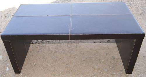 Black Pleather Stitched Bench