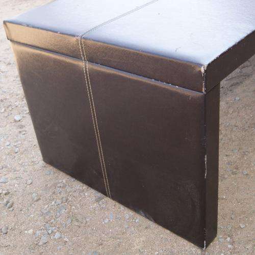 Black Pleather Stitched Bench