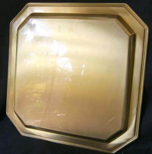 Large Square Flat Brass Tray
