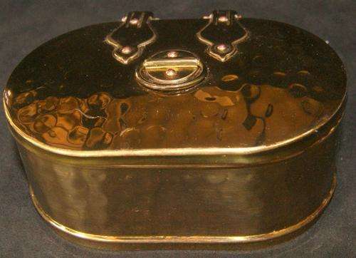 Hand Beaten Oval Brass Trinket Box