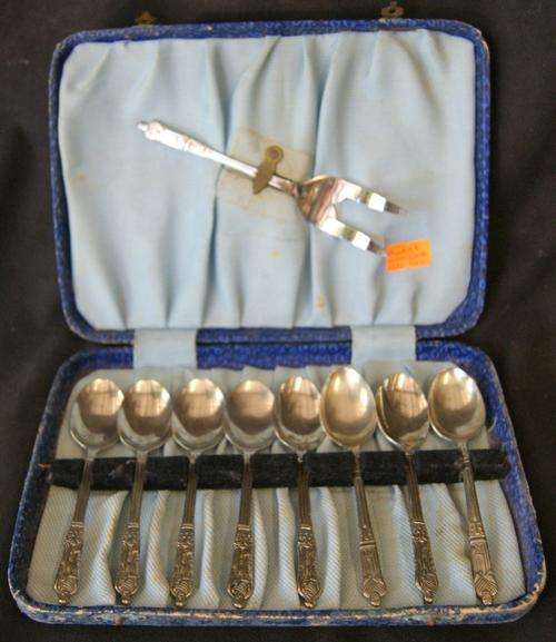 Vintage 9pc EPNS Demitasse Prophet Tea Spoon Set