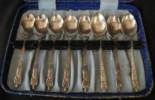 Vintage 9pc EPNS Demitasse Prophet Tea Spoon Set