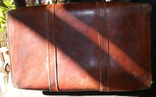 Vintage Large Camel Brown Leather Hold All or Satchel