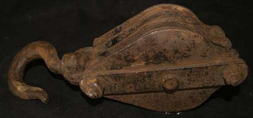 Vintage Large Metal Block and Tackle