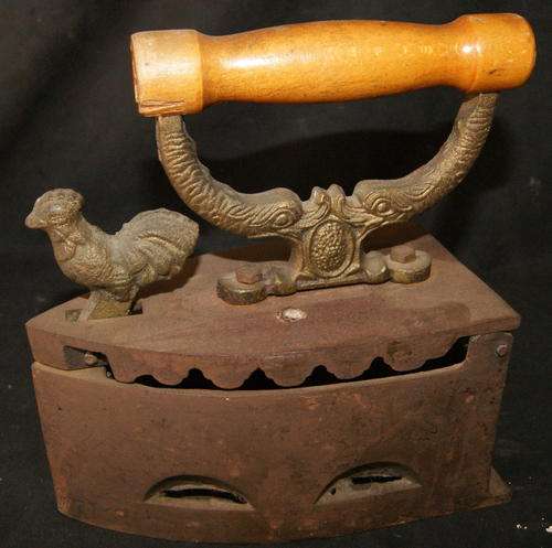 Vintage Large Coal Stove Top Clothing Iron