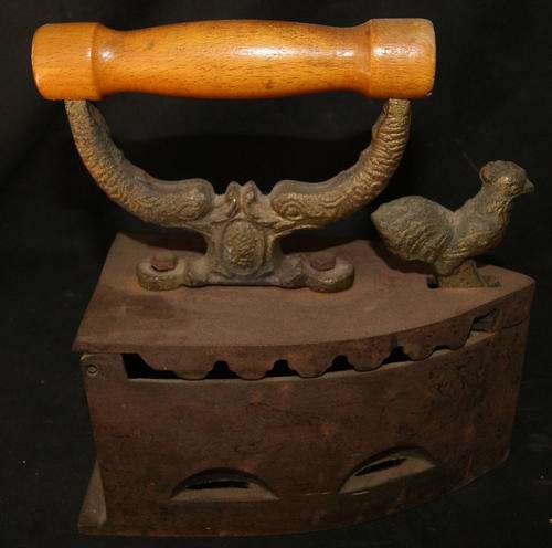 Vintage Large Coal Stove Top Clothing Iron