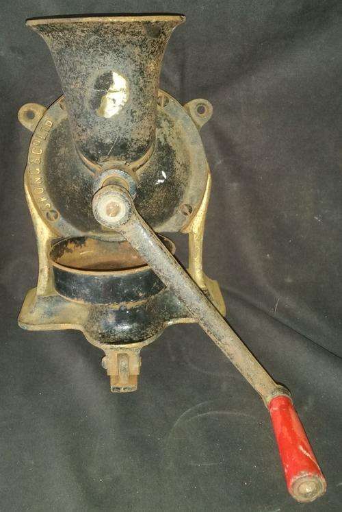 Antique Large Cast Iron No.4 Spong & Co Ltd Coffee Mill Grinder - Made in England