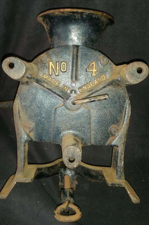 Antique Large Cast Iron No.4 Spong & Co Ltd Coffee Mill - Made in England