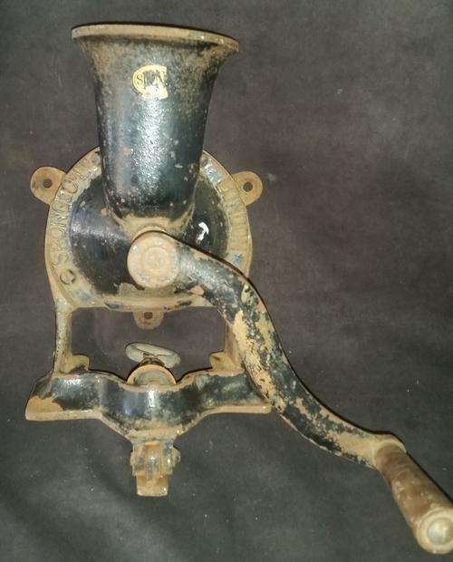 Antique Large Cast Iron No.3 Spong & Co Ltd Coffee Mill Grinder - Made in England