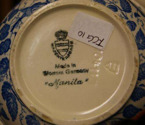 Antique Waechtersbach "Manila" Blue White Teapot