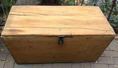 Vintage Yellow Wood and Thorn Wood Kist or Chest