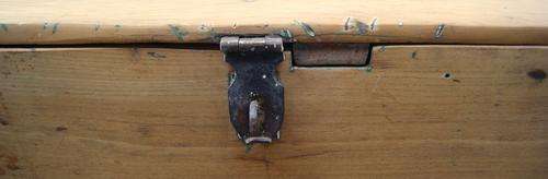 Vintage Yellow Wood and Thorn Wood Kist or Chest