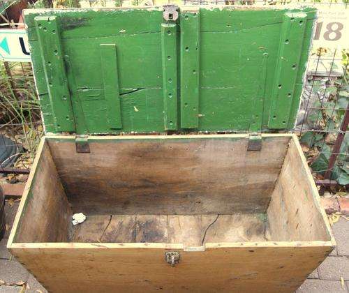 Vintage Yellow Wood and Thorn Wood Kist or Chest