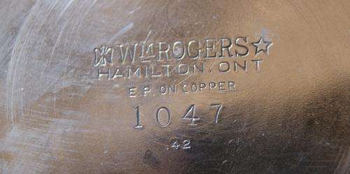 Vintage Wm Rogers Silver EP on Copper Tea Pot Grapes Pattern 