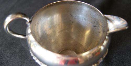 Vintage Wm Rogers Silver EP on Copper Milk Jug Grapes Pattern