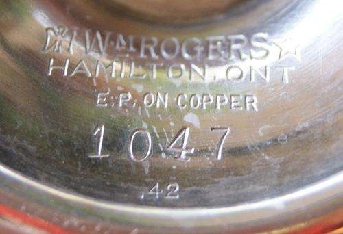 Vintage Wm Rogers Silver EP on Copper Milk Jug Grapes Pattern