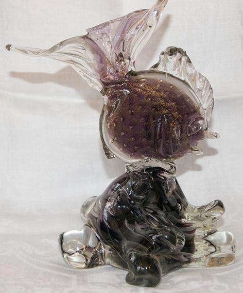 MURANO GLASS FISH GOLD INFUSED (CHIPPED)