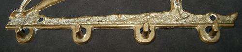 Vintage Solid Brass Racing Horse 4 key Holder