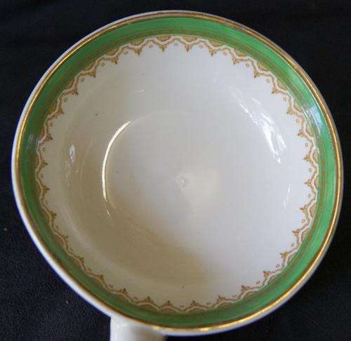 Vintage Ceramic Large Green, White and Gold Ladle Spoon