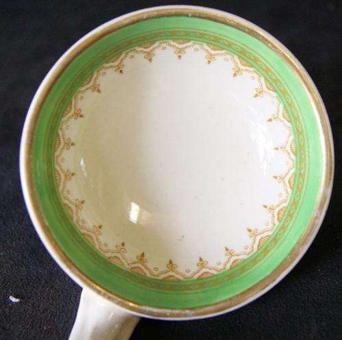 Vintage Ceramic Large Green, White and Gold Ladle Spoon
