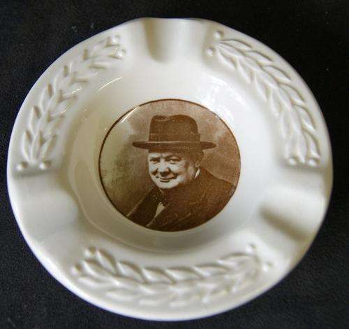 Winston Churchill "This Was Their Finest Hour" Ashtray, Royal Doulton Crown Lion