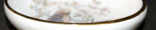 Neofitou Greece Miniature Bowl-Peacock Design-24K Gold-Hand Made