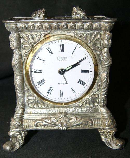 Vintage Landex Royal Craft Metal Alarm Mantle Clock