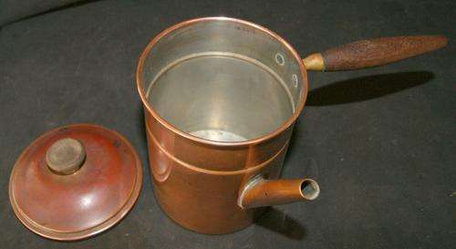 Vintage Small Copper Sauce Pot with Lid