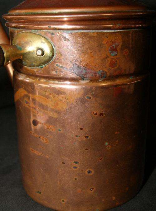 Vintage Small Copper Sauce Pot with Lid