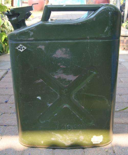 Vintage Olive Green Metal 20L Jerry Can