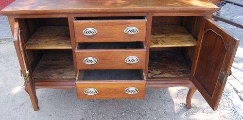 Vintage Teak 3 Drawer Side Board with Cup Handles