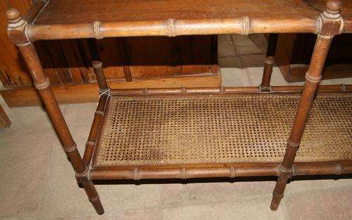 Vintage Carved Mix Wood Wicker Sideboard/Stand
