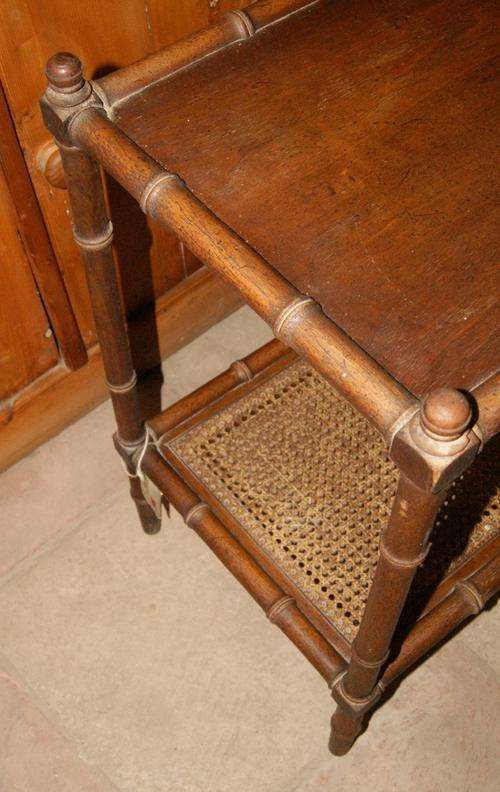 Vintage Carved Mix Wood Wicker Sideboard/Stand