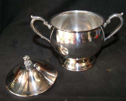 Vintage EMESS Silver Plated Sugar Bowl with Lid
