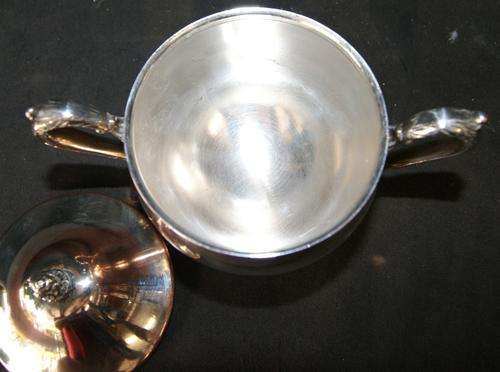 Vintage EMESS Silver Plated Sugar Bowl with Lid
