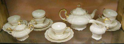 Vintage Rosenthal Pompadour Fine Bone China 6 Trios, Milk Jug, Sugar Bowl and Large Teapot Tea Set