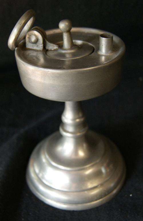 Vintage Portuguese Hand Made Medieval Pewter Oil Lamp