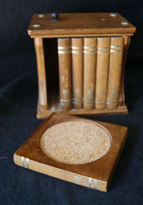 Vintage Wood and Cork Drinks Coasters
