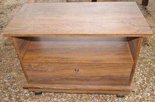 Vintage Veneer Mixed Wood Small Low TV Cabinet